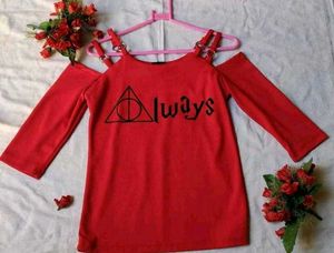 Red 'Always' Graphic Tee