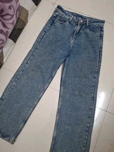 Trendy Blue Wide Leg Jeans