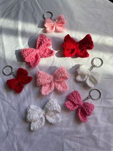 Crochet Kawaii Bow Keychain  🎀