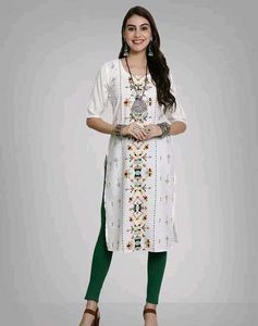 Elegant White Printed Kurta