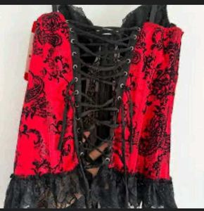 Red &amp; Black Corset Top 46-48 Inches