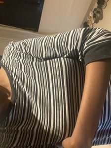 Striped Three Quarter Sleeve Top