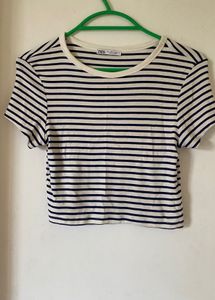 Zara Striped Cropped Tee