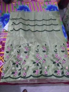 Women&#39;s Net  Embroided Frill Unstitched Lehenga
