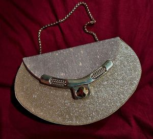 Wedding Party Gold Glitter Clutch
