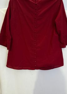 Red Buttoned Top
