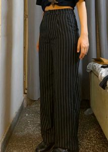H&amp;M High-Waist Pinstripe Trousers