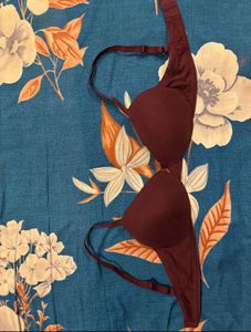 Elegant Burgundy Bra (Padded, Non Wired)