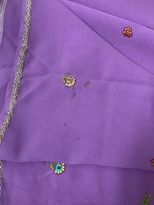 Designer Purple Saree with blouse piece