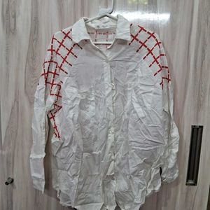 Red-White Shirt Top
