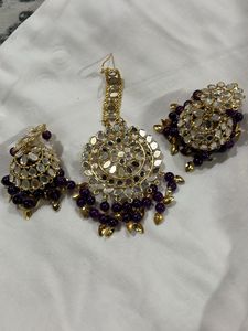Mirrorwork Tikka & Earring Set