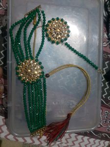 Neclace, Earings With Mangtika