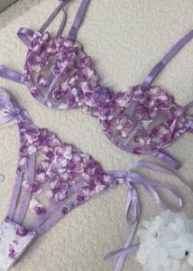 Floral Lavender Lingerie Set
