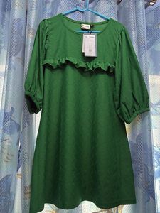 Green Ruffle Mini Dress