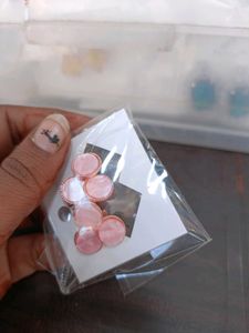 Pink and Gold Round Earrings