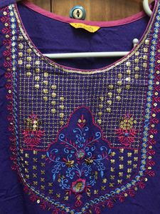 Aurelia Purple Kurta With Dupatta