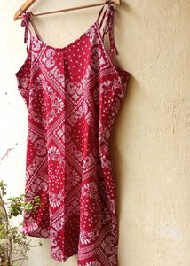 Shein Red Bandana Print Dress (Women)