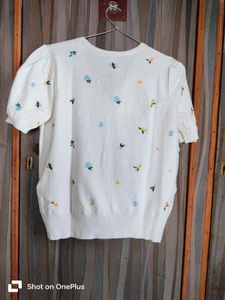 Floral Embroidered Knit Top