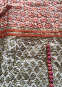 Pink &amp; Gold Patterned Anarkali Dress