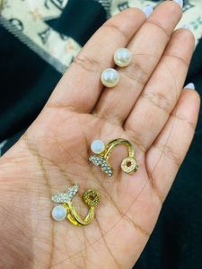 Pearl &amp; Crystal Statement Earrings