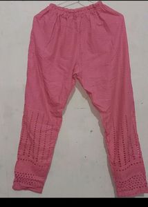 21) Chikankari Trouser Pink