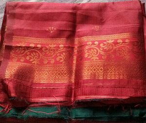 Beautiful Kerala Silk Saree With Blouse Piece