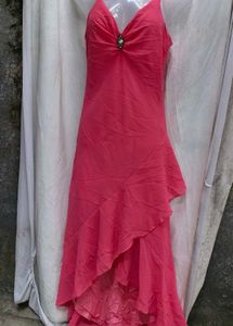 191511. Coral Ruffle Detail Dress