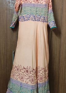 Peach Floral Print Attractive Branded Anarkali
