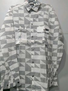 Geometric Print Button-Down Shirt