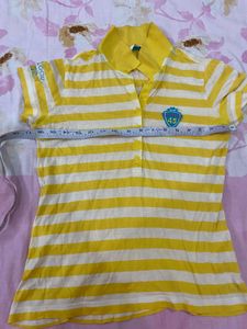 Striped Yellow Polo Top
