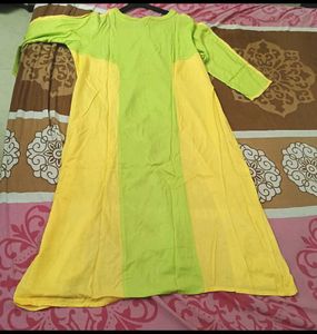 Green &amp; Yellow Kurta(Naari Brand)
