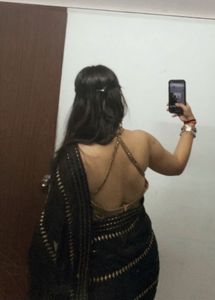 Designer saree Black sequin customised