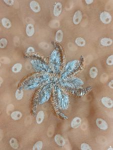 Peach Embellished Saree