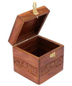 Carved Wooden Coin Bank
