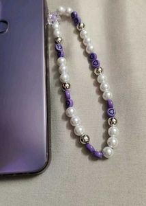 Purple Heart Beaded Phone Charm