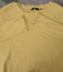 FIG Ribbed Sweatshirt Mustard Color Large Size