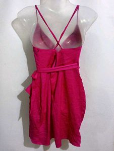 HOT PINK WRAP DRESS FOR WOMEN