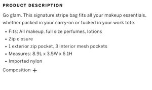 VS ICONIC STRIPE MAKEUP POUCH