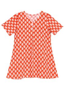 Red Printed Dress
