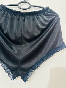 Silky Black Lace Shorts