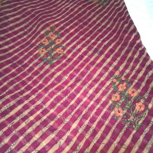 Purple Plum Golden Saree Blouse Petticoat Party