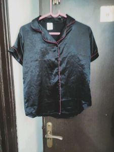 Satin feel button up shirt