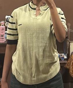 Striped V-Neck Top