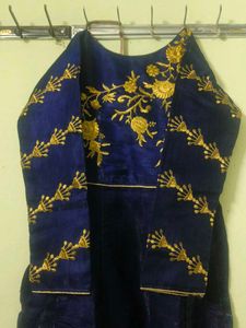 Elegant Blue Embroidered Dress