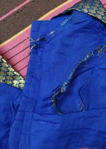 Pink Zari Work Printed Slik Saree With Blouse