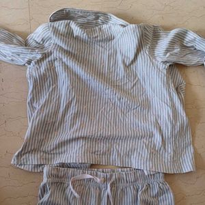 Beautiful Stripes And Heart Pattern Kids Nightsuit