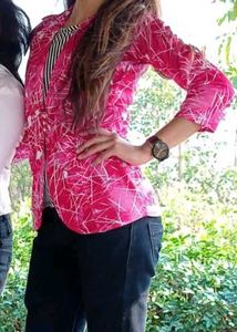 Pink Printed Jacket