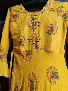 Yellow Floral Print Long Dress