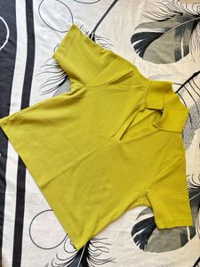 Chartreuse Mock Neck Top