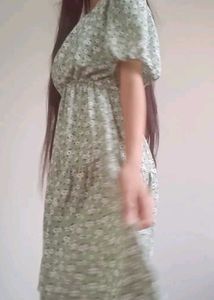 Floral Puff Sleeve Maxi Dress